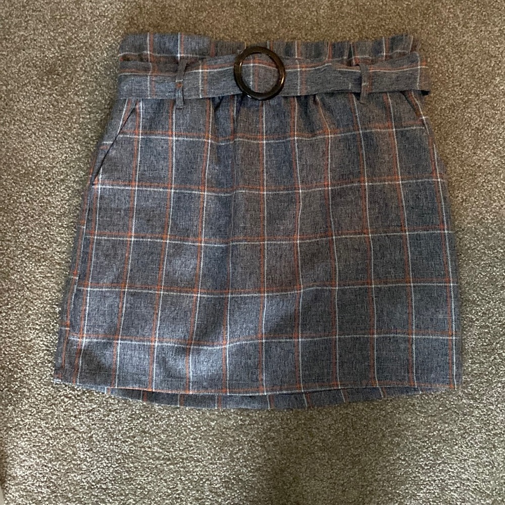 Gray and Orange Skirt